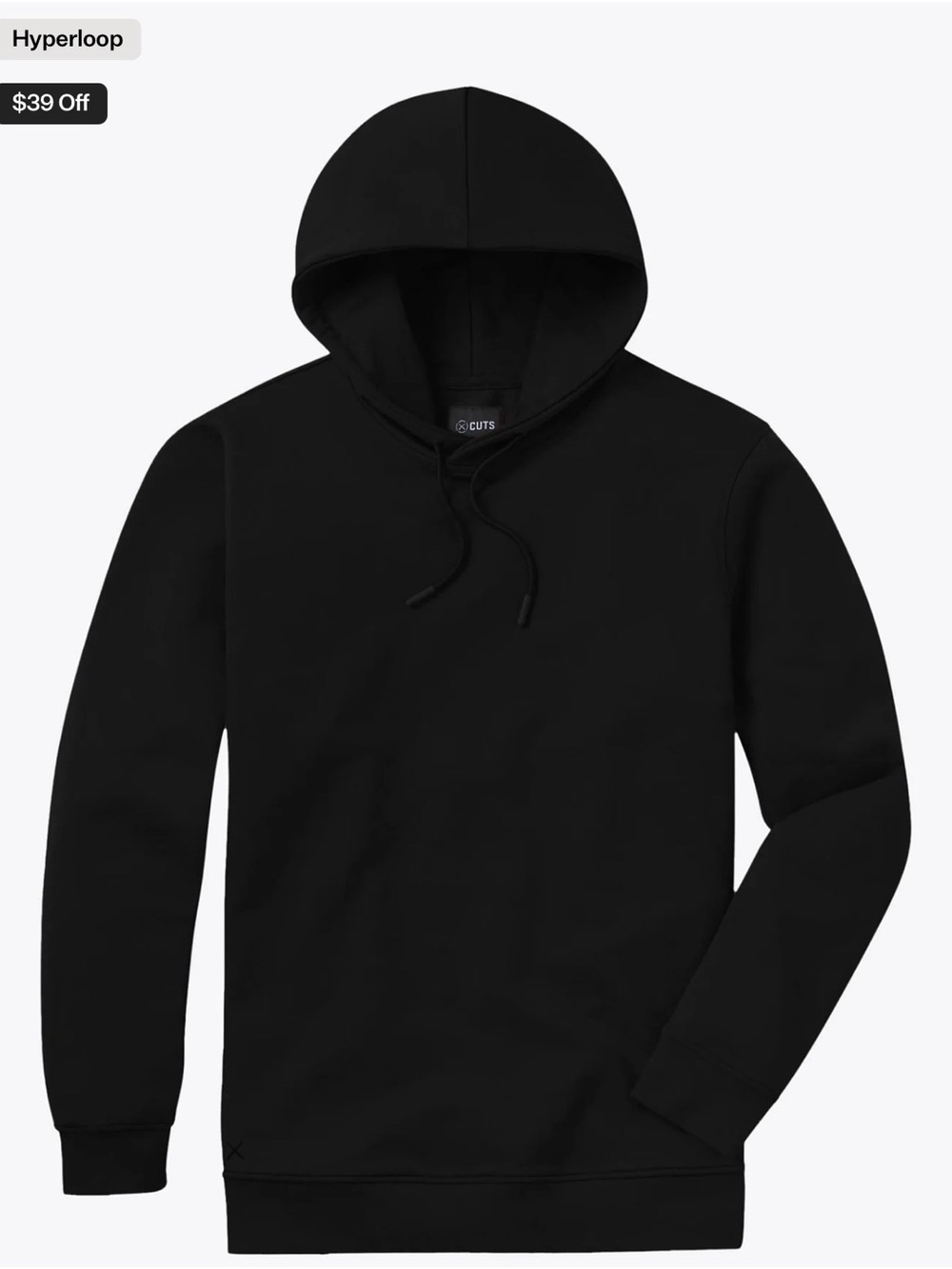 Cuts Clothing Black Hoodie Pullover